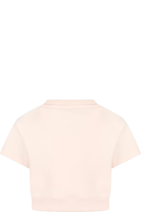Chloé Pink Sweatshirt For Girl With Logo - Ivory
