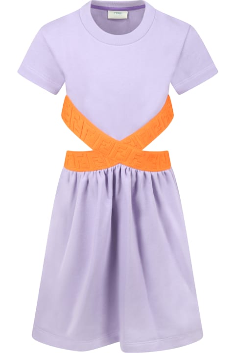 Lilac Dress For Girl With Double Ff