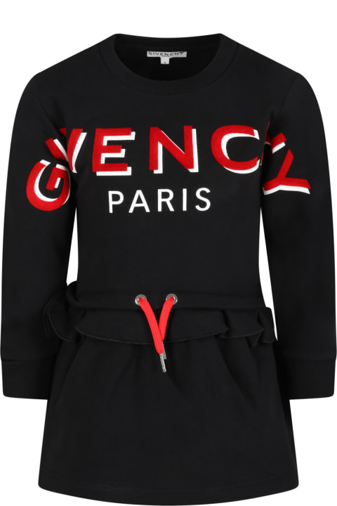 Black Dress For Girl With Red Logo