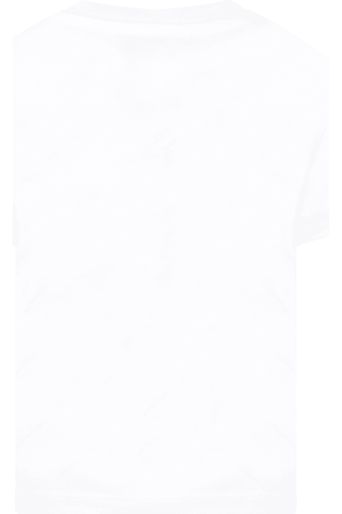 Kenzo Kids White T-shirt For Girl With Iconic Tiger - Grigio
