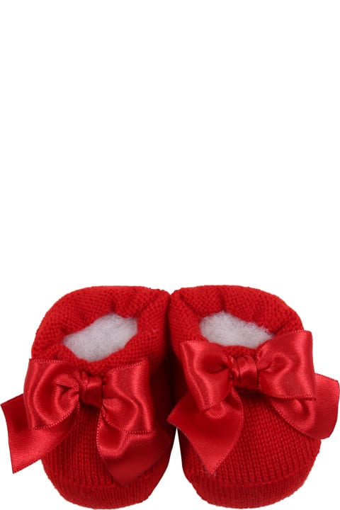 La Perla Red Suit For Baby Girl - White