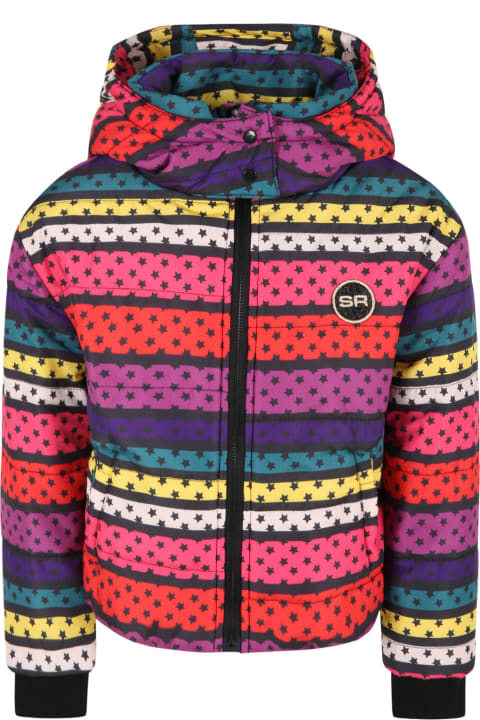 Rykiel Enfant Multicolor Jacket For Girl With Stars - Pink