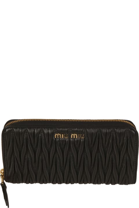 Metallic Logo Zip-around Wallet