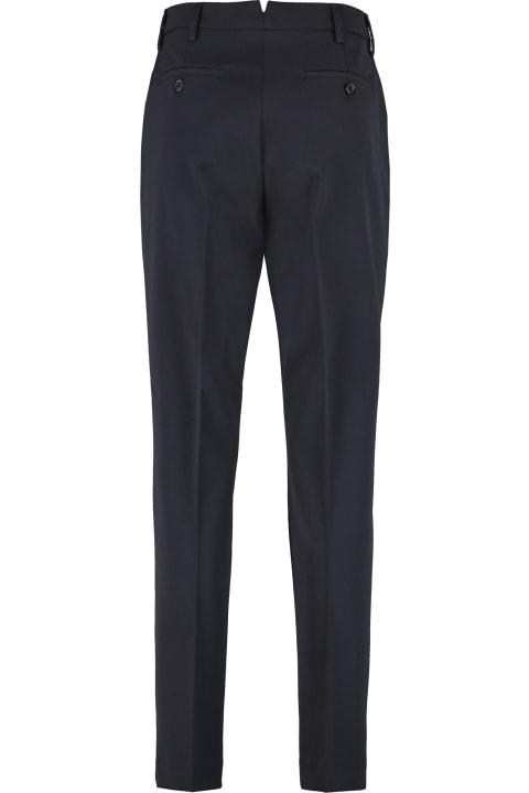 Department Five Wool Blend Tailored Trousers - blue
