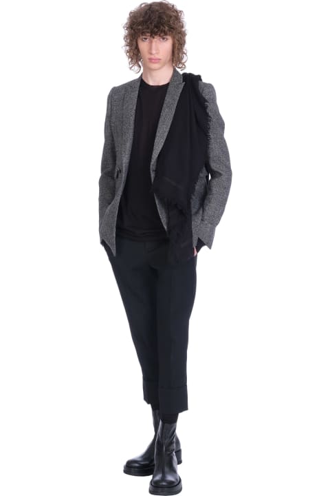 Sapio Blazer In Grey Wool - Black