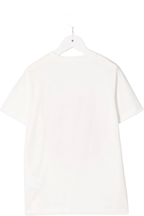 Stella McCartney Kids White Cotton T-shirt With Star Print - Fuchsia
