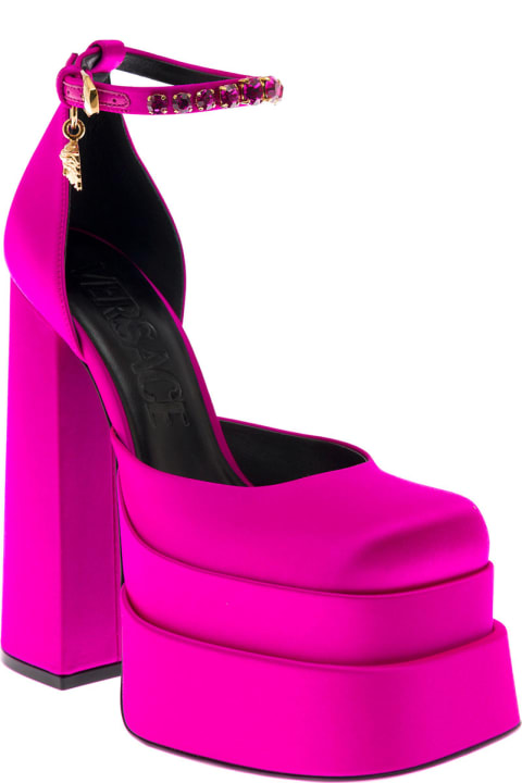 Versace Woman's Mary Jane Pink Satin Pumps