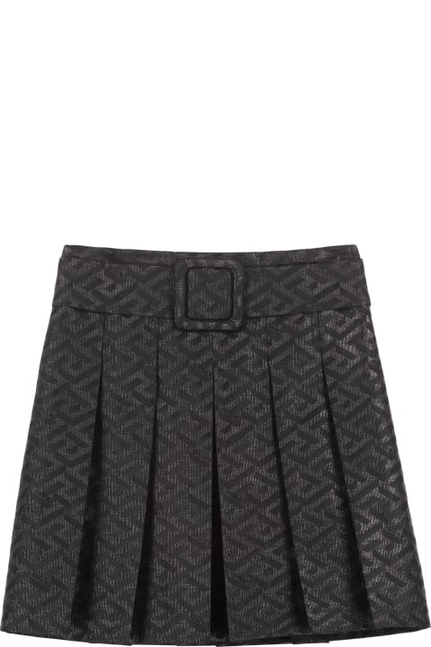 Young Versace Pleated Mini Skirt - BLACK