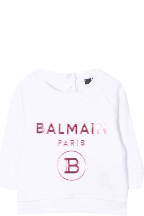 Balmain Unisex White Sweatshirt - Black