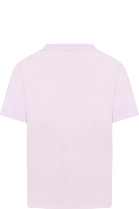 Lilac T-shirt For Girl With Logo