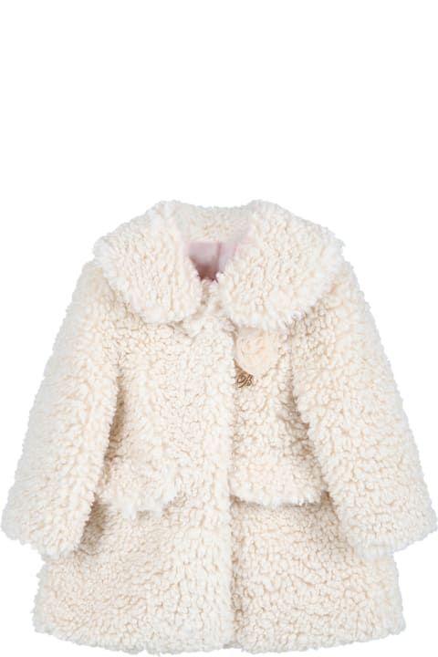 Ivory Coat For Baby Girl With Rose
