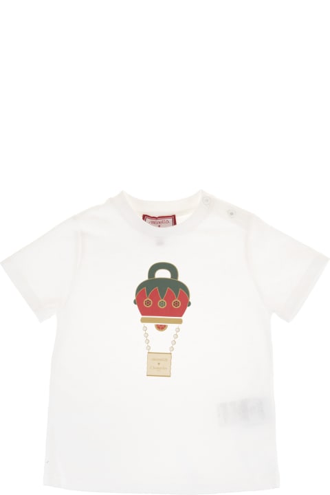 Simonetta Kids White T-shirt With Bell Print - Multicolor