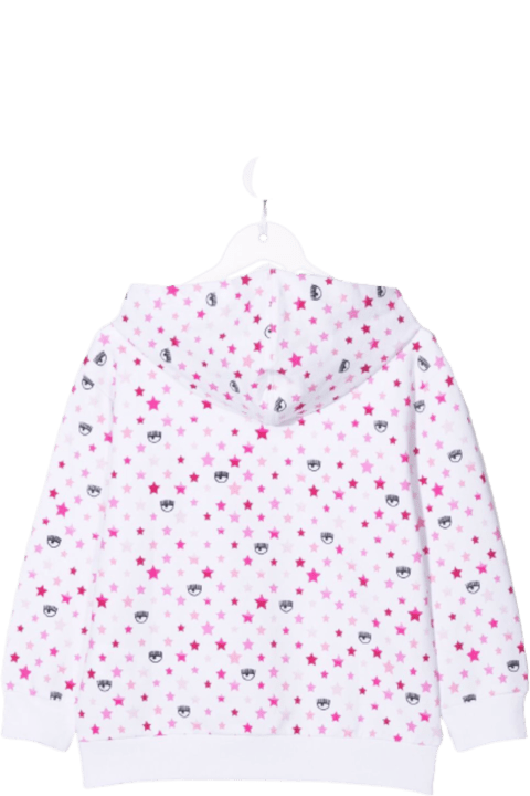 Cotton Hoodie With Stars And Logo Print
