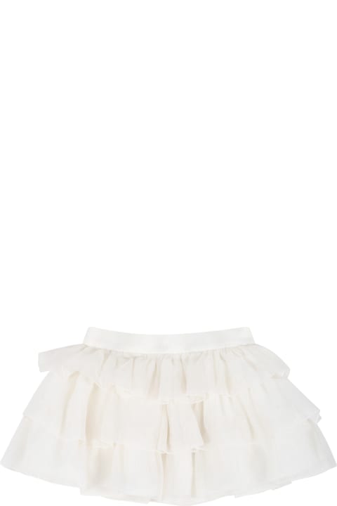 Ivory Skirt For Baby Girl With Stripes