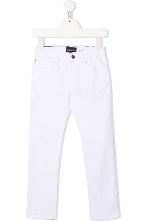 White Denim Jeans With Logo