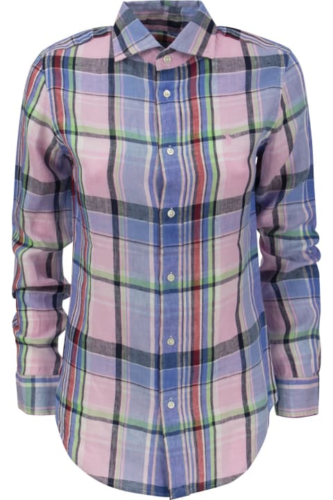 Ralph Lauren Linen Plaid Shirt - Beige