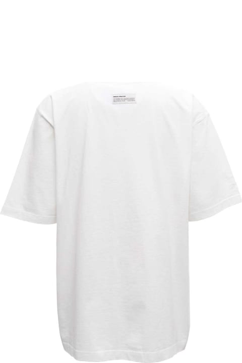 HERON PRESTON White Cotton T-shirt With Graphic Print - CREAM WHITE (White)