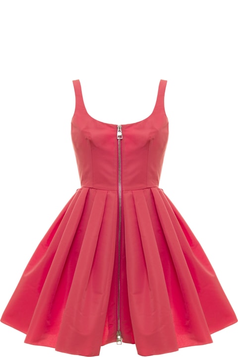 Pink Polyfaille Mini Dress With Zip