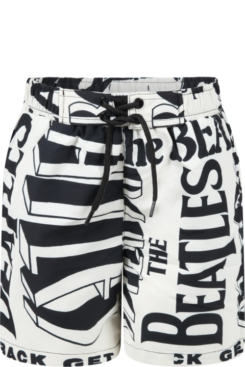 Multicolor Swim-shorts For Boy With Writing