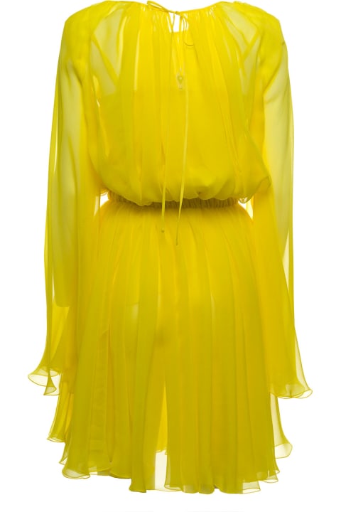 Dolce & Gabbana Yellow Silk Chiffon Dress - Black / Orange