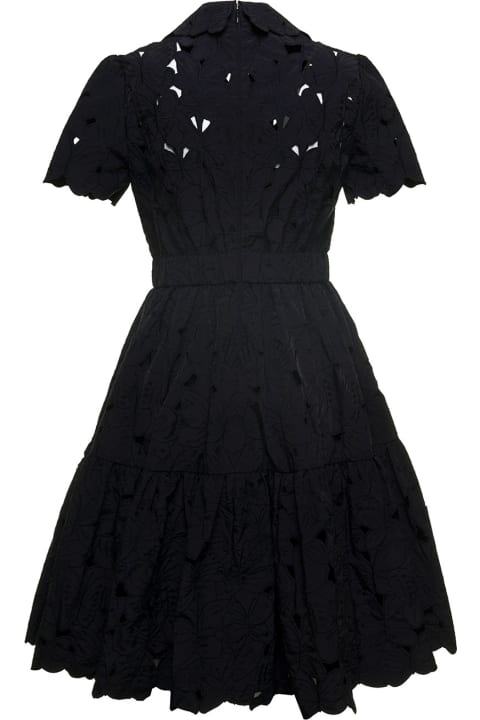 RED Valentino Black Taffeta Dress With Cut Out Butterfly - Avorio rosso