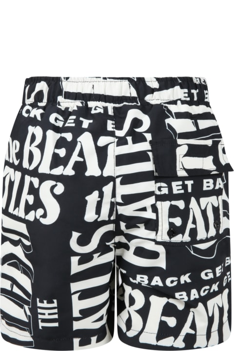 Stella McCartney Kids Multicolor Swim-shorts For Boy With Writing - Multicolor