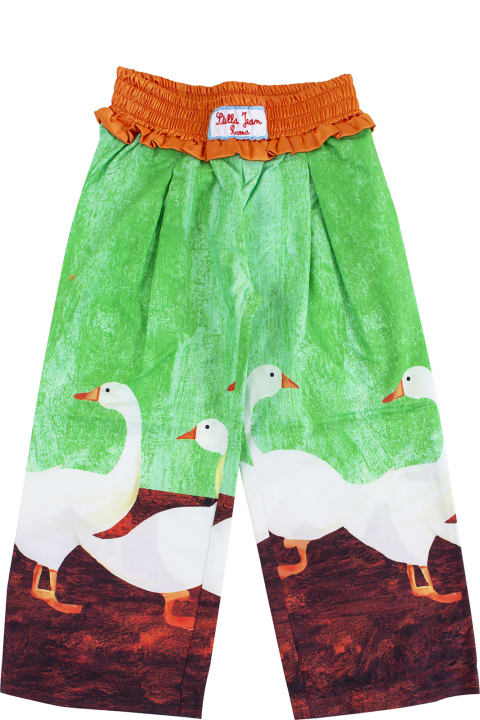 Girl Trousers Printed With Geese