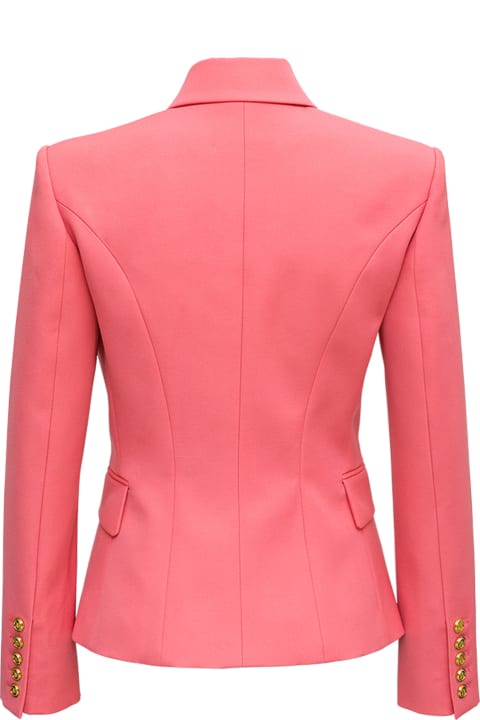 Double-breasted Pink Wool Blazer