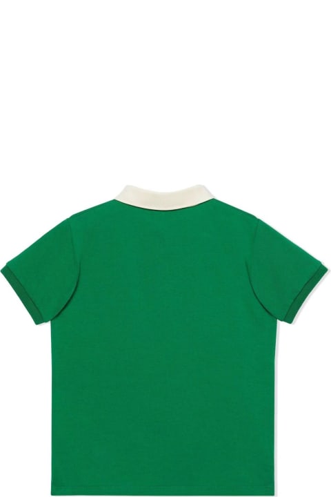 Gucci Green Cotton Jersey Polo - Verde/rosso