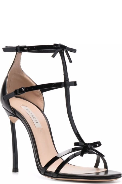 Pennny Nappa And Patent Leather  100 Heel Sandal