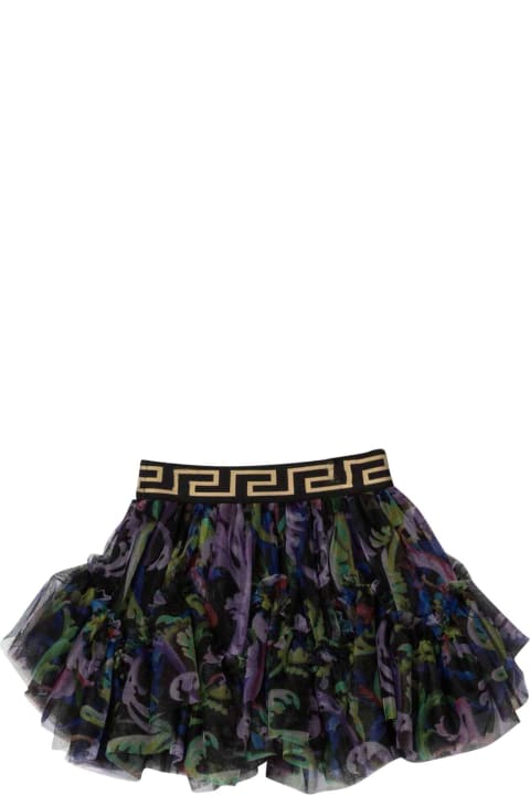Versace Young Girl's Patterned Skirt - Bianco e Nero