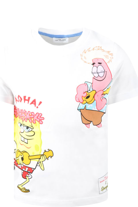 White T-shirt For Kids With Spongebob