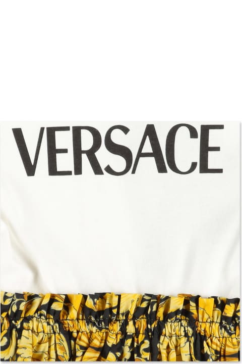 Versace Abito In Cotone Con Pannelli A Contrasto - Multicolor