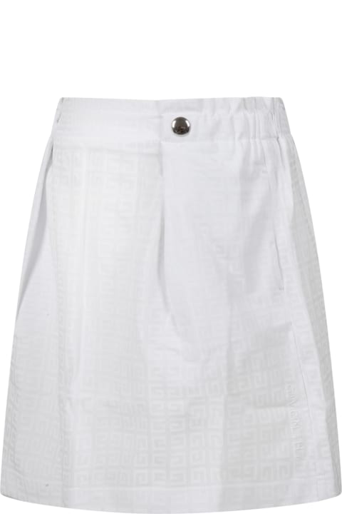 Givenchy White Skirt For Girl Wiuth White G - Bianco
