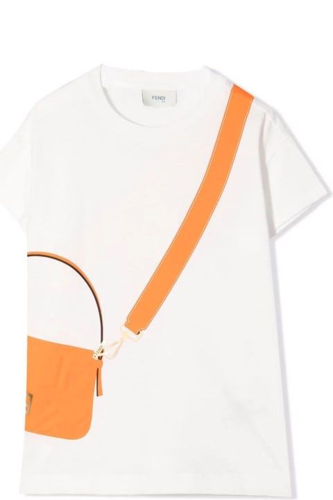 Fendi White Cotton T-shirt - Giallo