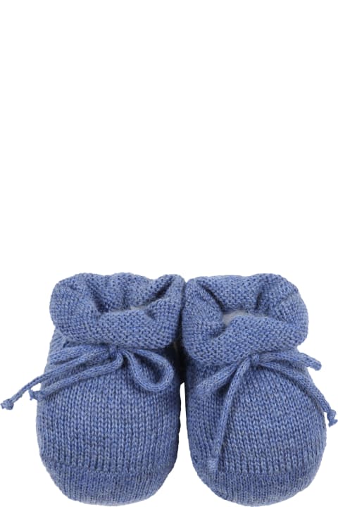 Story loris Blue Baby-bootee For Baby Boy With Bow - White