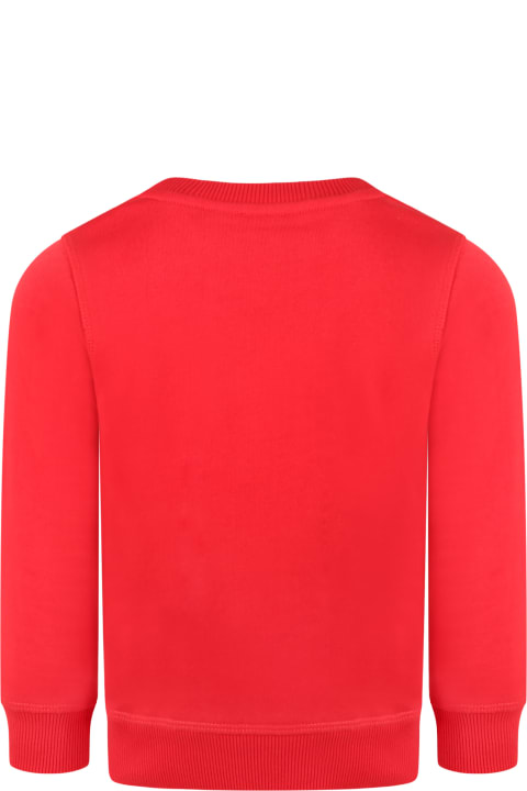 Kenzo Kids Red Sweatshirt For Girl With Iconic Tiger - Grigio