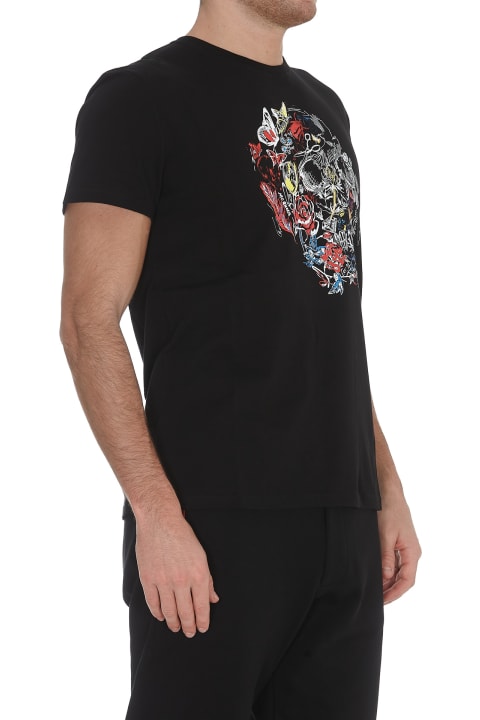 Alexander McQueen Skull Print T-shirt - Black/trasparent