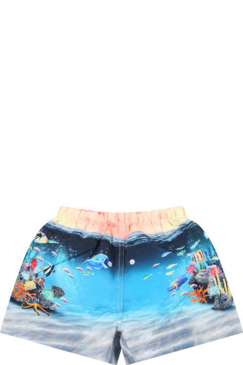 Molo Multicolor Swimshort For Aby Boy With Fishes - Multicolor