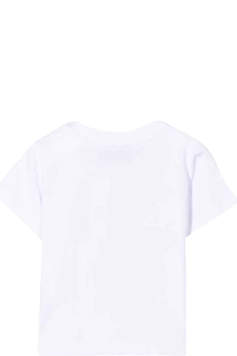 Moschino White Newborn T-shirt With Teddy Bear Print On The Front, Crew Neck, Short Sleeves And Straight Hem By . - Nero
