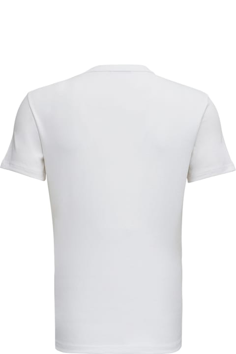 White Stretch Cotton Crew Neck T-shirt
