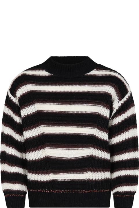 Black Sweater For Girl With Stripes