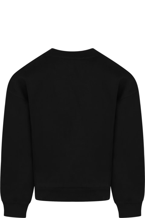 Black Sweatshirt For Girl With Logo