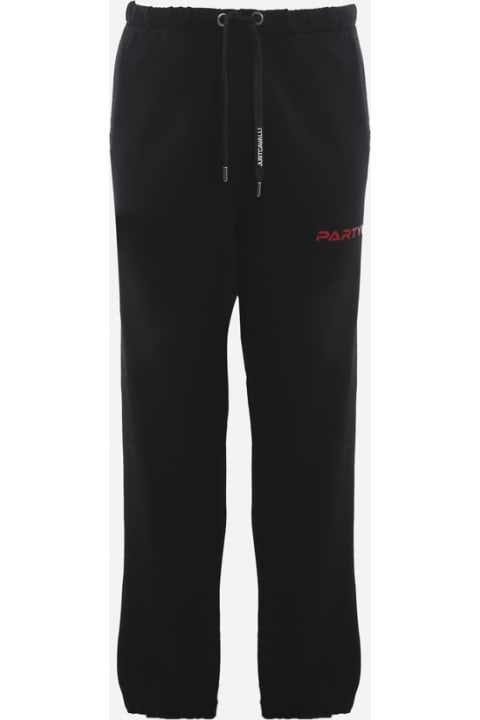 Cotton Trousers With Contrasting Graphic Print