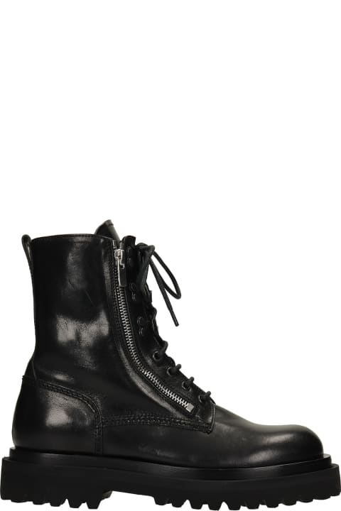 Ultimatt 003 Combat Boots In Black Leather