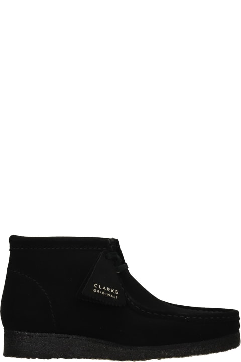 Clarks Wallabee Boot Ankle Boots In Black Suede - BLACK