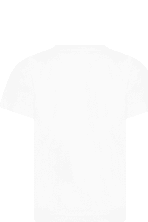 White T-shirt For Boy With Crocodile