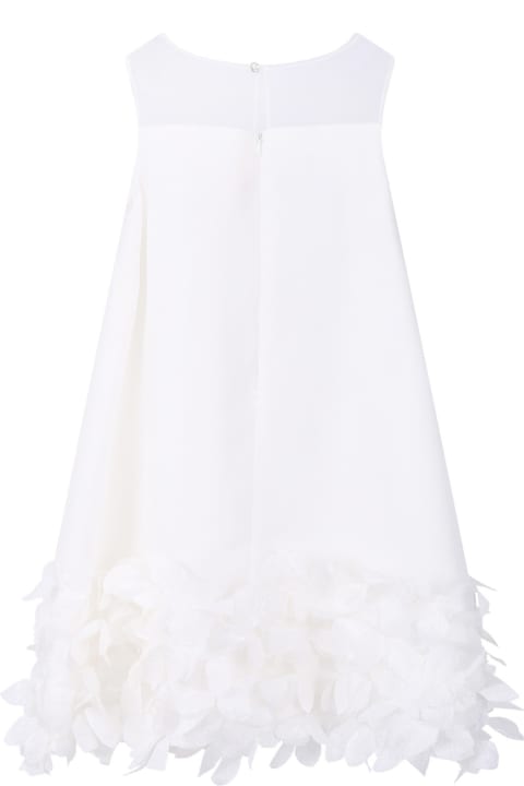 White Dress For Girl With Petals