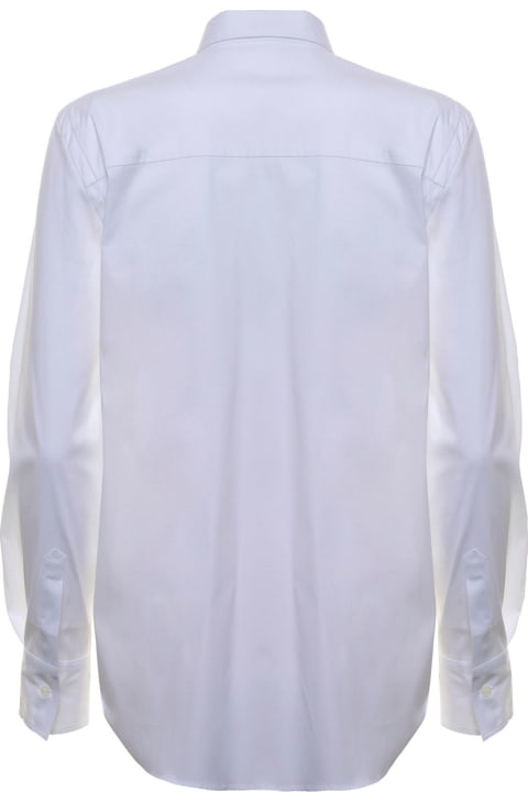 Brunello Cucinelli White  Cotton Poplin Basic Shirt - Grey
