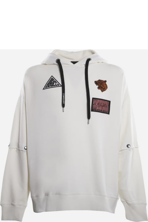 Cotton Sweatshirt With All-over Logo Patch